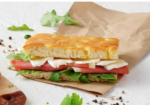 Focaccia de Presunto, Brie e Rúcula