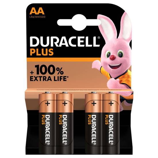 Duracell Plus Piles Alcalines AA x4