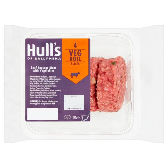 Hull's Of Ballymena Beef Sausage Meat With Vegetables (4 ct)