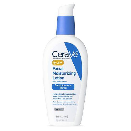 CeraVe AM Face Moisturizer SPF 30 Oil-Free Cream with Sunscreen - 2.0 fl oz