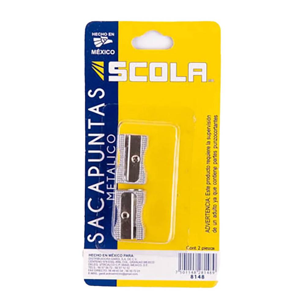 Scola sacapuntas metálico (blister 2 piezas)