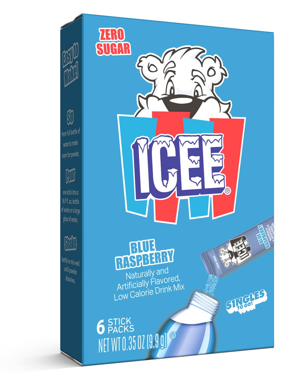 ICEE Blue Raspberry Drink Sticks (0.35 oz, 6 ct)