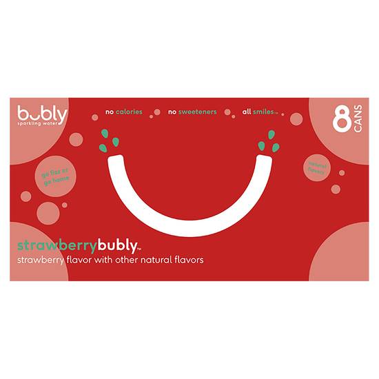 Bubly Strawberry Sparkling Water (8 pack, 12 fl oz)