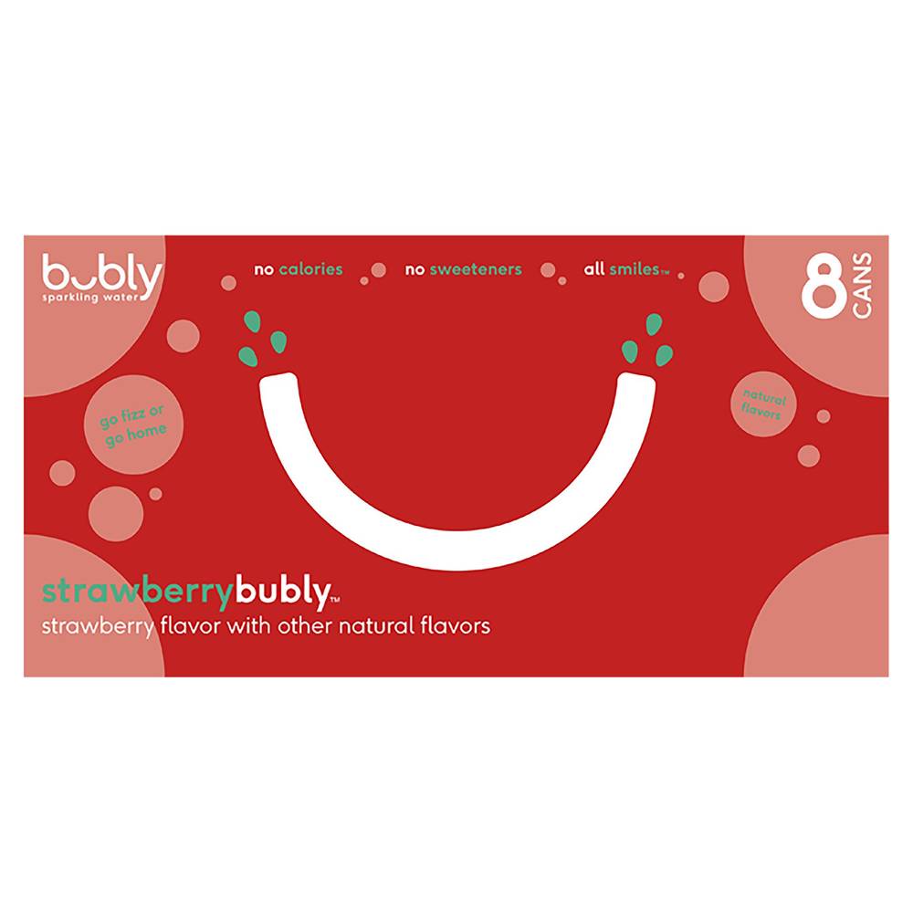 bubly Sparkling Water, Strawberry (8 x 12 fl oz)