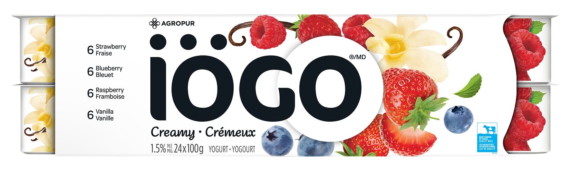 Iögo - Assortiment De Yogourt Crémeux, 24 X 100 G / iÖGO Yogurt Variety pack, Assorted (24 x 100 g)