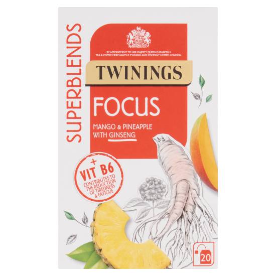 Twinings Superblends Focus Mango & Pineapple With Ginseng 20 Tea Bags 30g