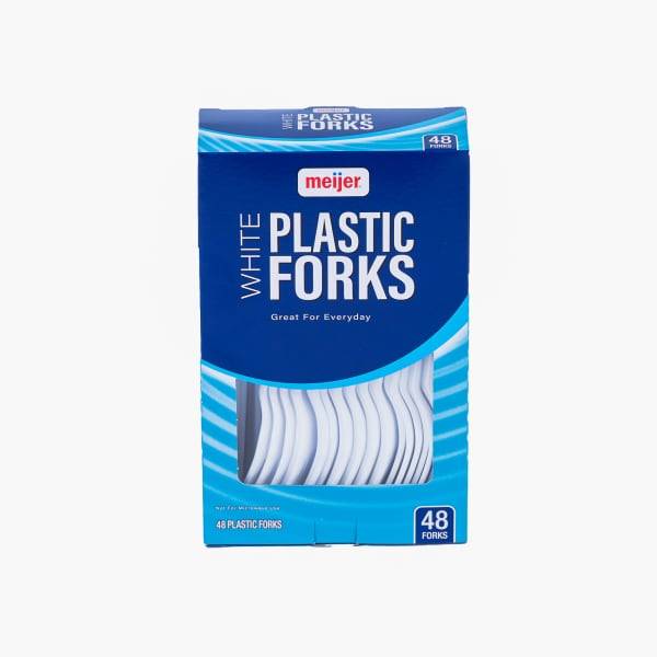 Meijer White Plastic Forks (48 ct)