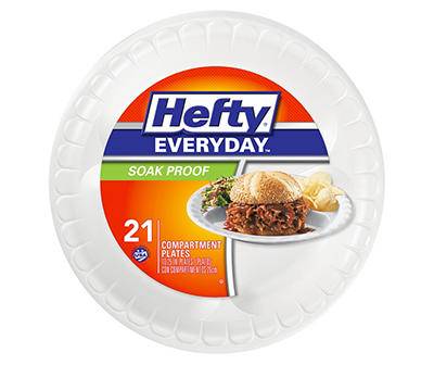 Hefty Everyday Foam 3 Compartment Plates (21 ct)