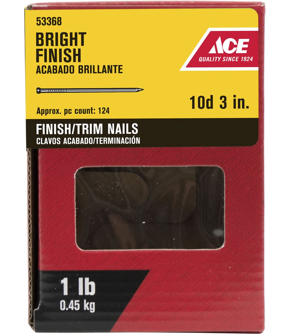ACE 10D 3 In. Finishing Bright Steel Nail Countersunk Head 1 Lb