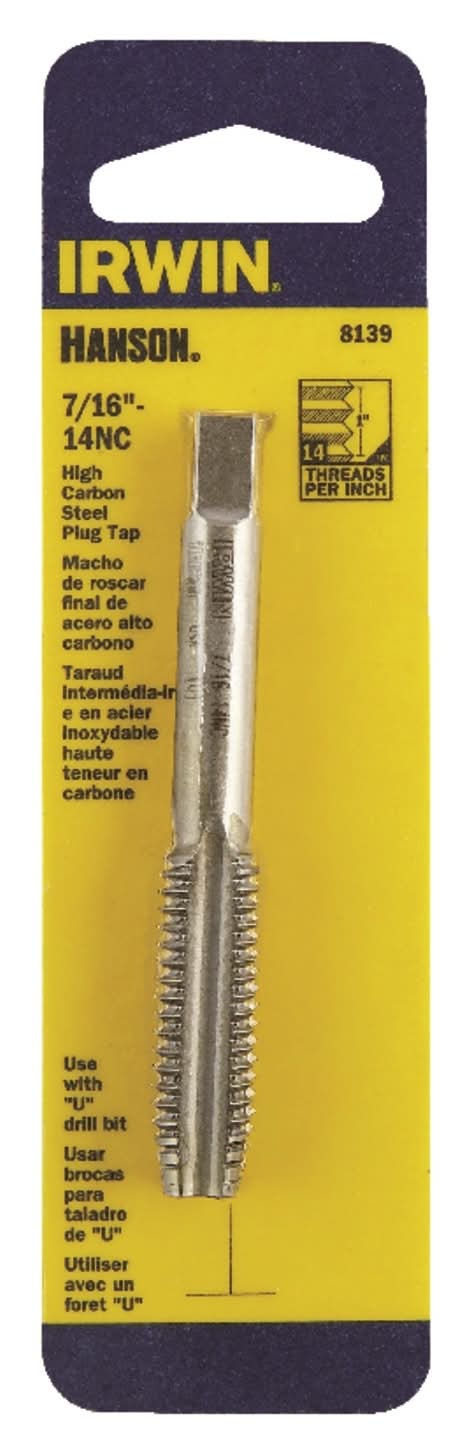 IRWIN Hanson High Carbon Steel Sae Fraction Tap 7/16 In. 1 Pc