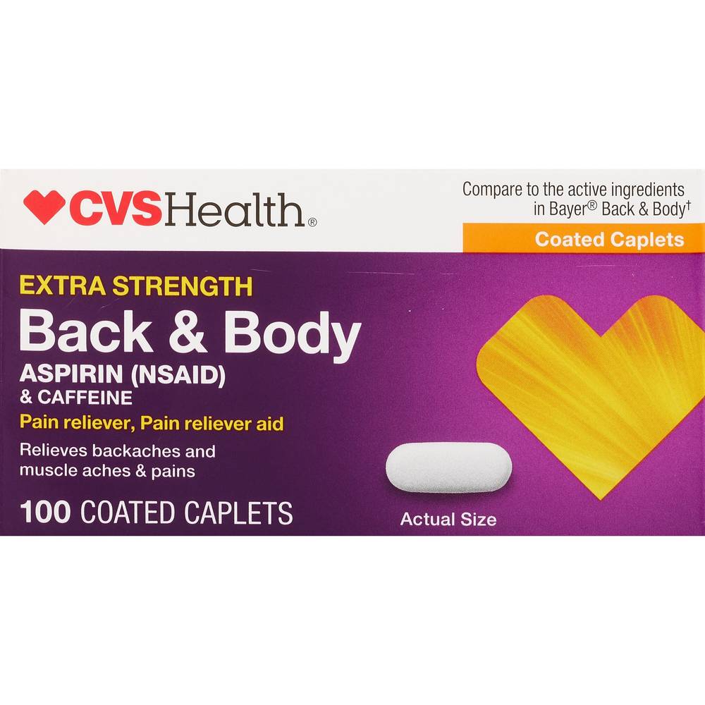 Bayer Back & Body Aspirin and Caffeine Coated Caplets (100 ct)