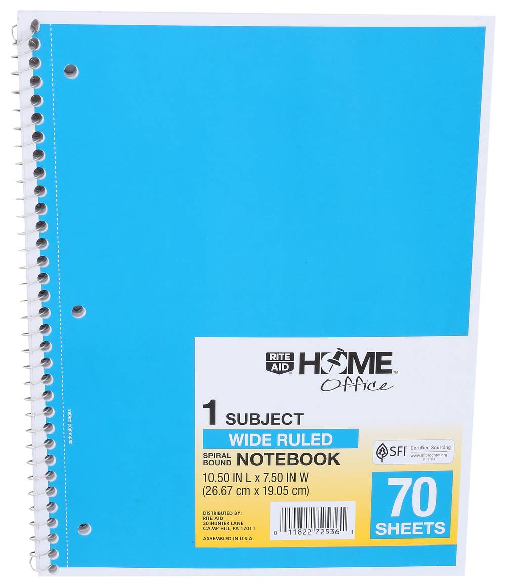 Rite Aid Home Office Spiral Bound Notebook (70 ct)