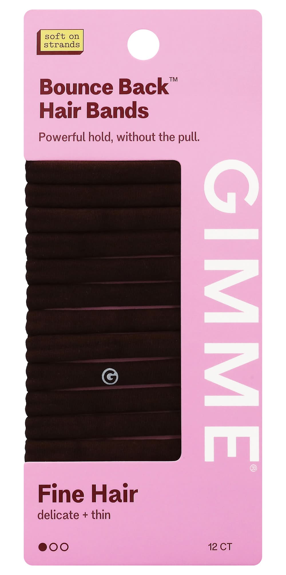 Gimme Premium Fine Hair Bands, Dark Brown (12 ct)