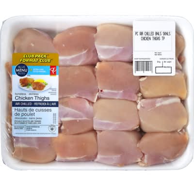 President's Choice Air-Chilled Chicken Thigh Club Pack, Boneless, Skinless