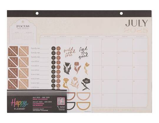 The Happy Planner Modern Craft Small Desk Calendar, 17x12 in
