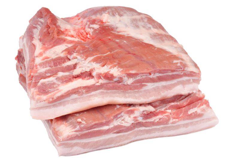 Frozen Pork Bellies, Skin-On - 12-14 lbs, 4 piece case (1 Unit per Case)