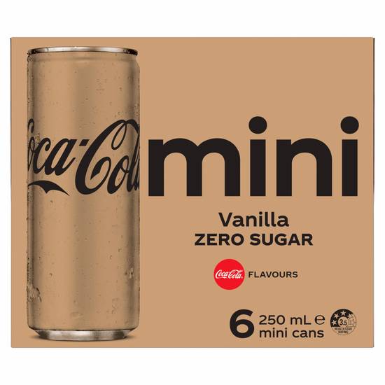 Coca Cola No Sugar Vanilla 250ml (6 pack)