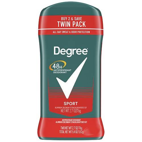 Degree Men Original Antiperspirant Deodorant, Sport Sport, Twin Pack - 2.7 oz x 2 pack