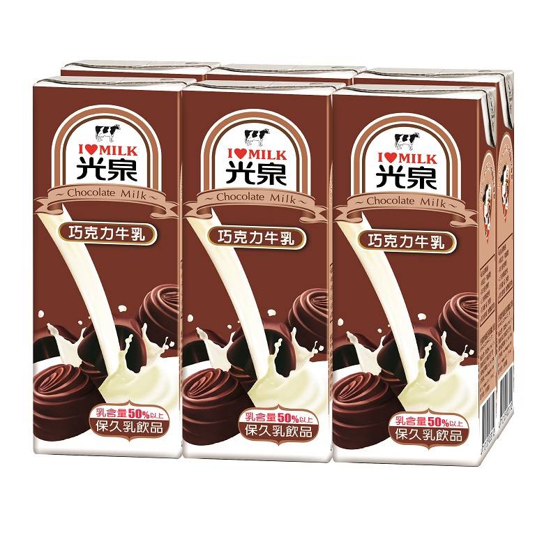 光泉巧克力牛乳-200ml <200ml毫升 x 1 x 6Bottle瓶>