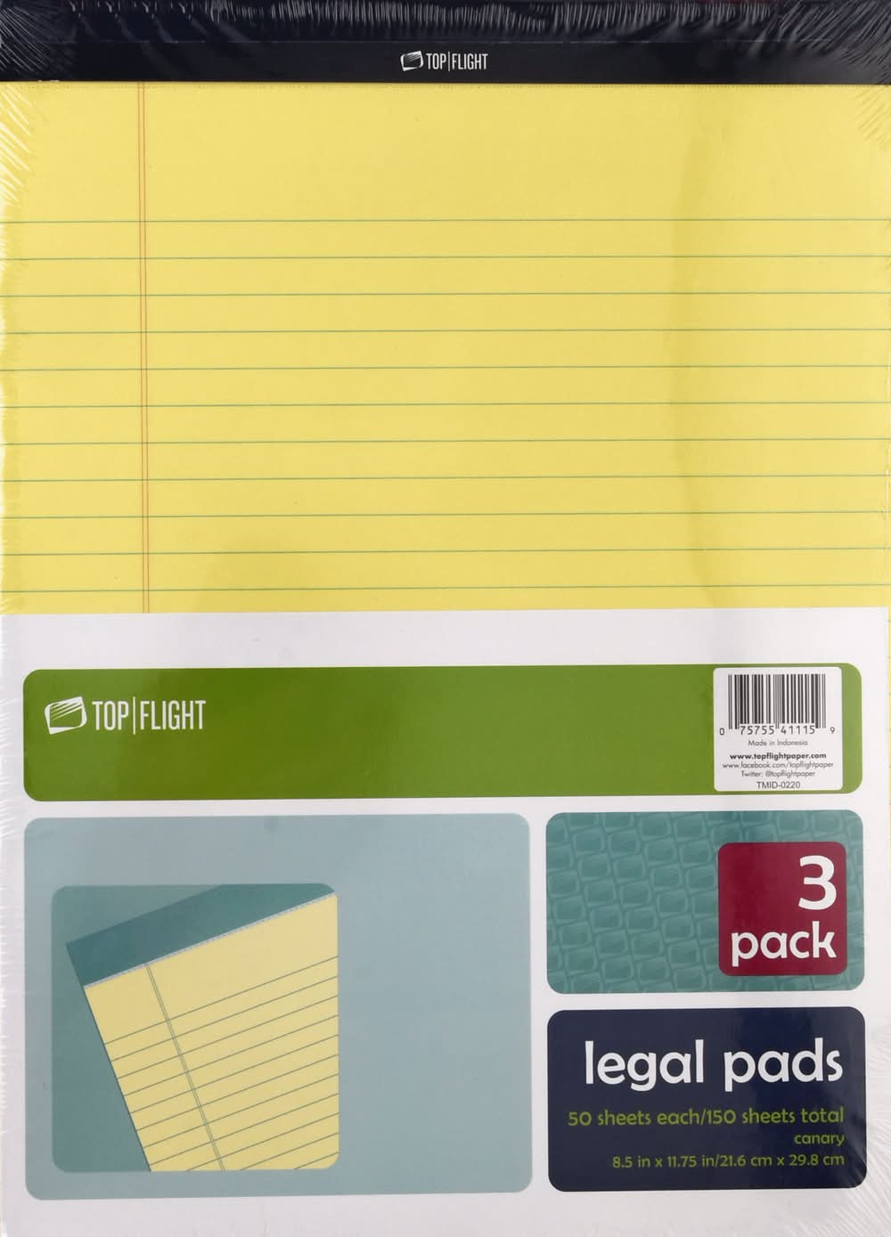 Top Flight Canary Legal Pads (1.5 lbs)