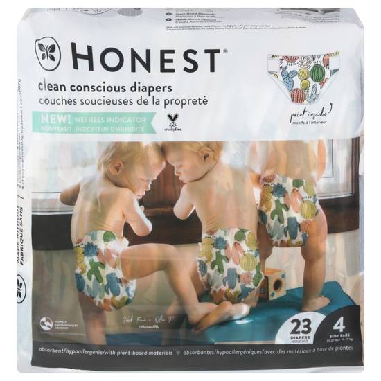 Honest Size 4 Busy Babe Cactus Cuties Diapers (23 ct)