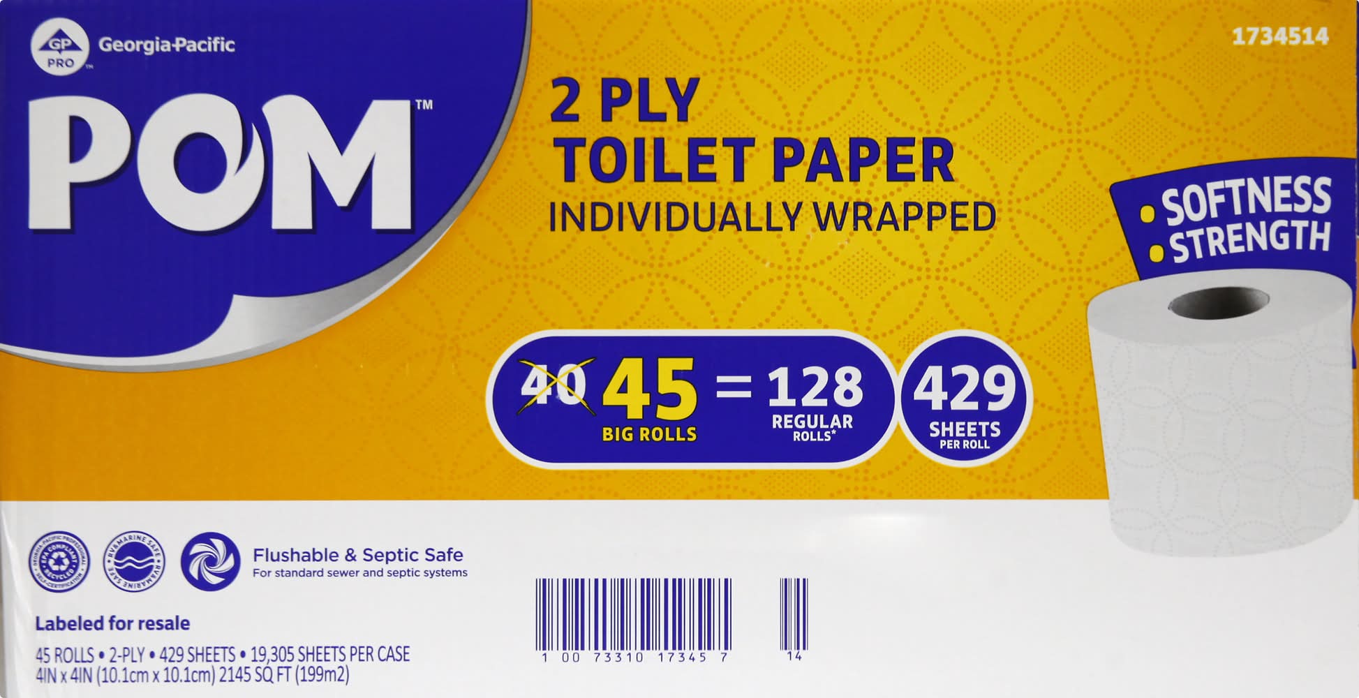 POM 2-Ply Toilet Paper (1.99 lbs)