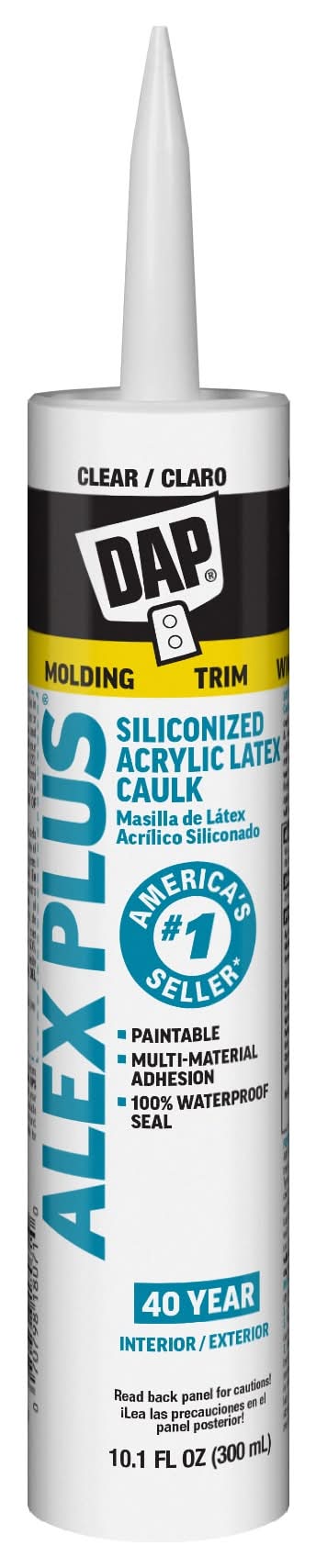 DAP ALEX Plus 10.1-oz Paint and Trim Clear Paintable Latex Caulk