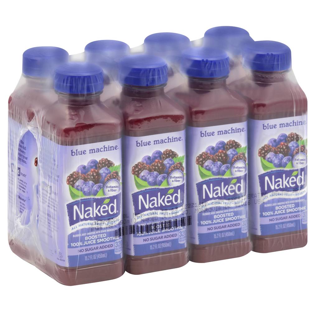 Naked Blue Machine Juice Smoothie, Blueberries-Blackberries (8 x 15.2 fl oz)