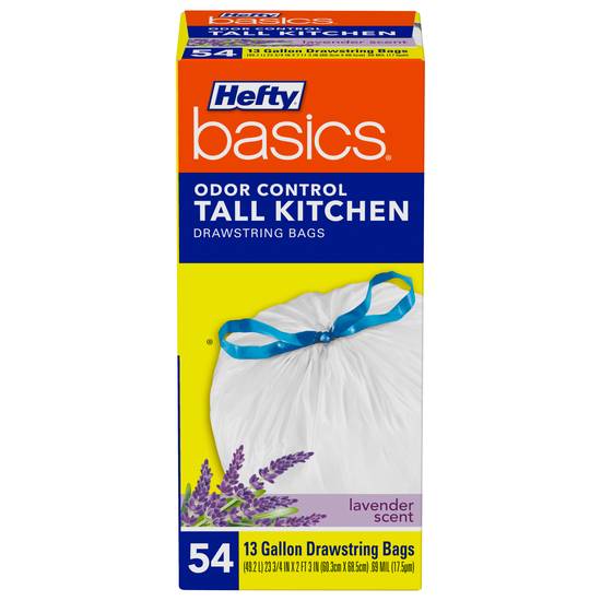 Hefty Basics Odor Control Tall Kitchen Lavender Scent Drawstring Bags