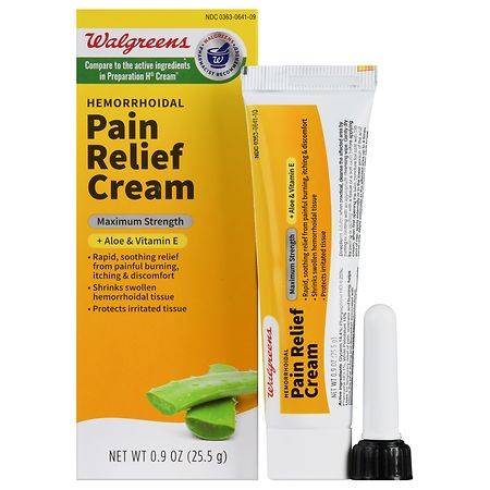 Walgreens Hemorrhoidal Maximum Strength Pain Relief Cream (0.9 oz)