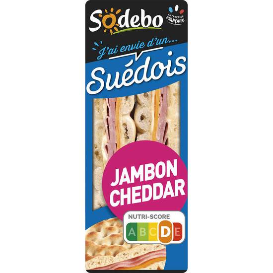 Sandwich suedois jambon cheddar