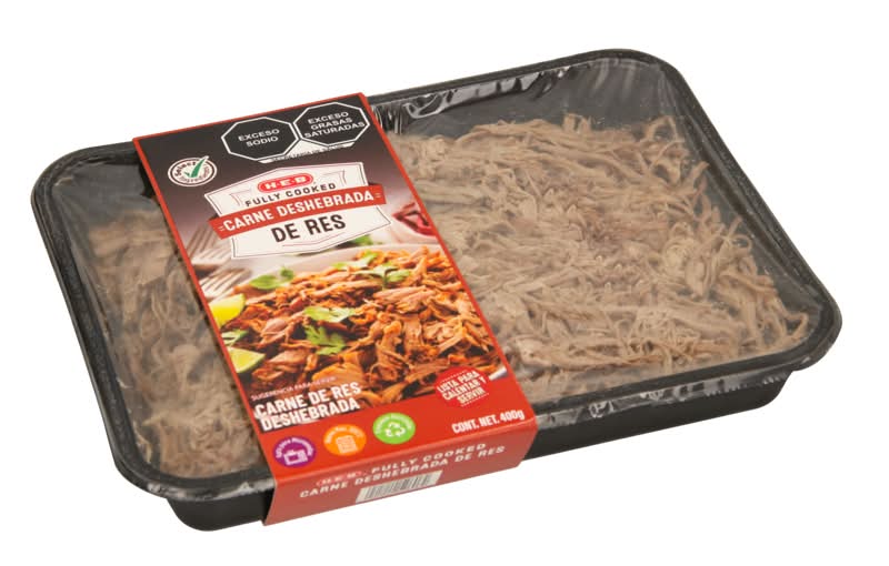 H-E-B · Carne de res completamente cocida y deshebrada (400 g)