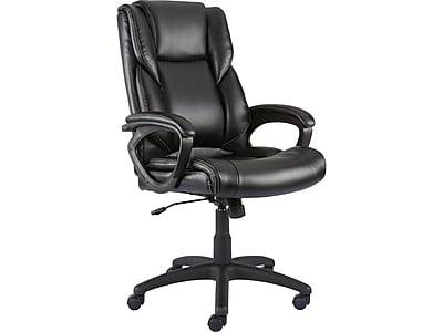 Staples Kelburne Luxura Ergonomic Faux Leather Swivel Executive Chair, Black