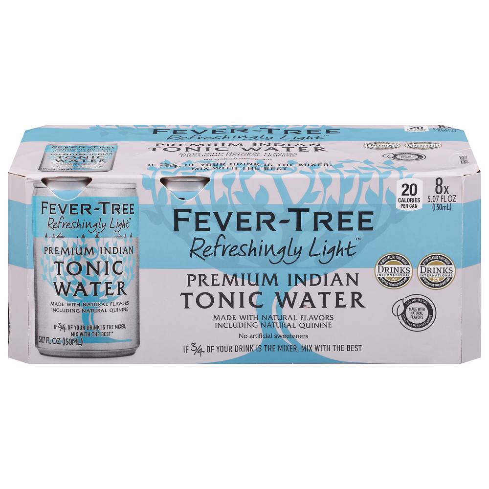 Fever-Tree Refreshingly Premium Indian Water, Light Tonic (8 x 5.07 fl oz)