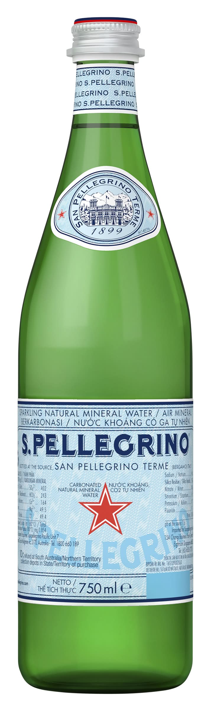 San Pellegrino Sparkling Natural Mineral Water (750mL)