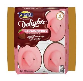Peeps Easter Milk Chocolate Dipped Strawberry Delights Chicks, Strawberry (1.98 oz, 4 ct)
