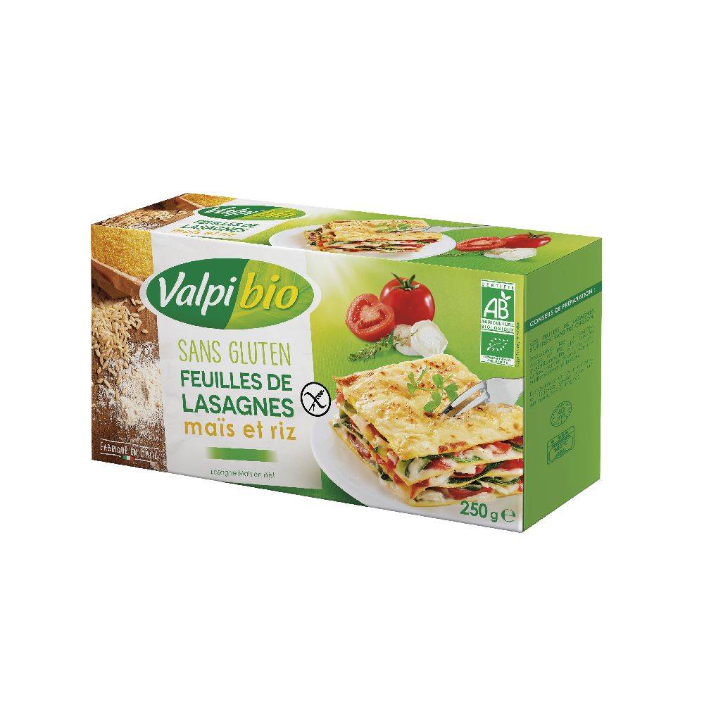 Valpibio - Feuilles de lasagnes maïs et riz