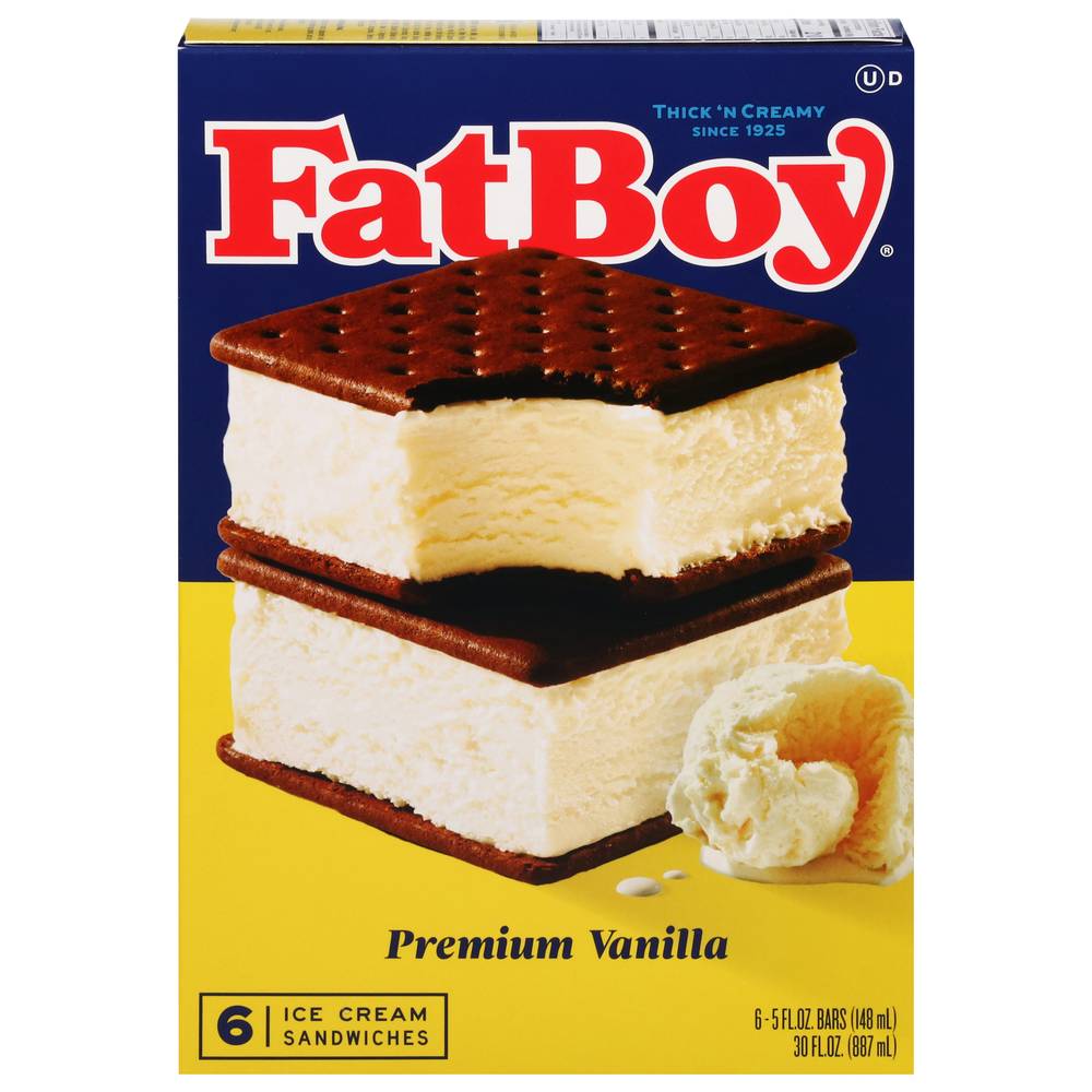 Fatboy Vanilla Premium Ice Cream Sandwiches