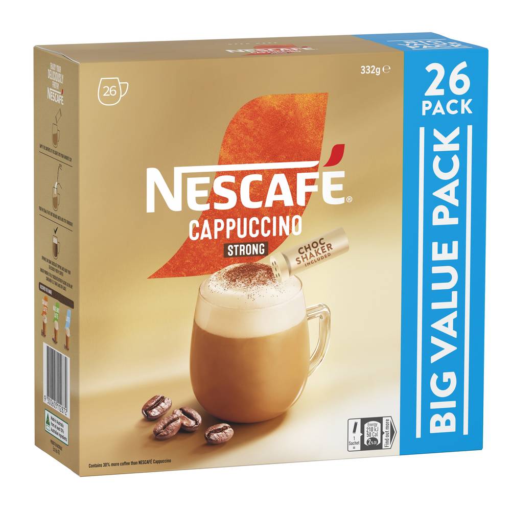 Nescafé Strong Cappuccino Coffee Sachets (332g, 26 pack)