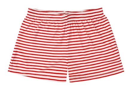 Juniors Pointelle Shorts Extra Large Red Stripe