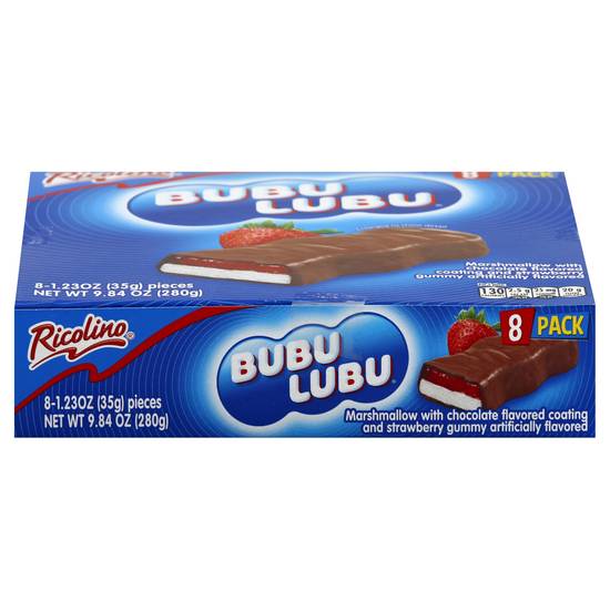 Ricolino Bubu Lubu Chocolate Coated Strawberry Jelly & Marshmallow (8 ct)