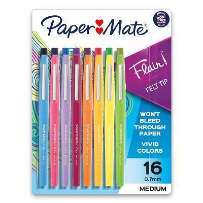 Paper Mate Porous-Point Pens Medium Point Assorted Barrels Ink Colors ( 16 ct)