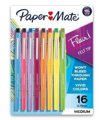 Paper Mate Porous-Point Pens Medium Point Assorted Barrels Ink Colors