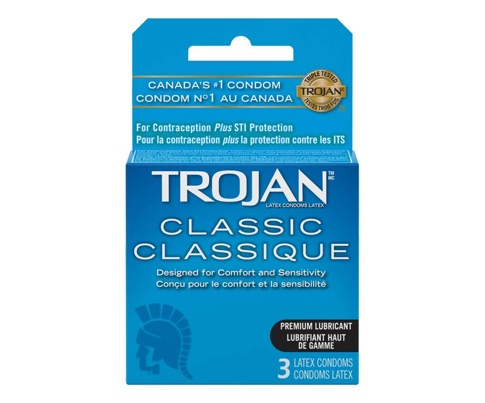 Trojan lubrifiés condoms (3 unités) - lubricated condoms (3 units)