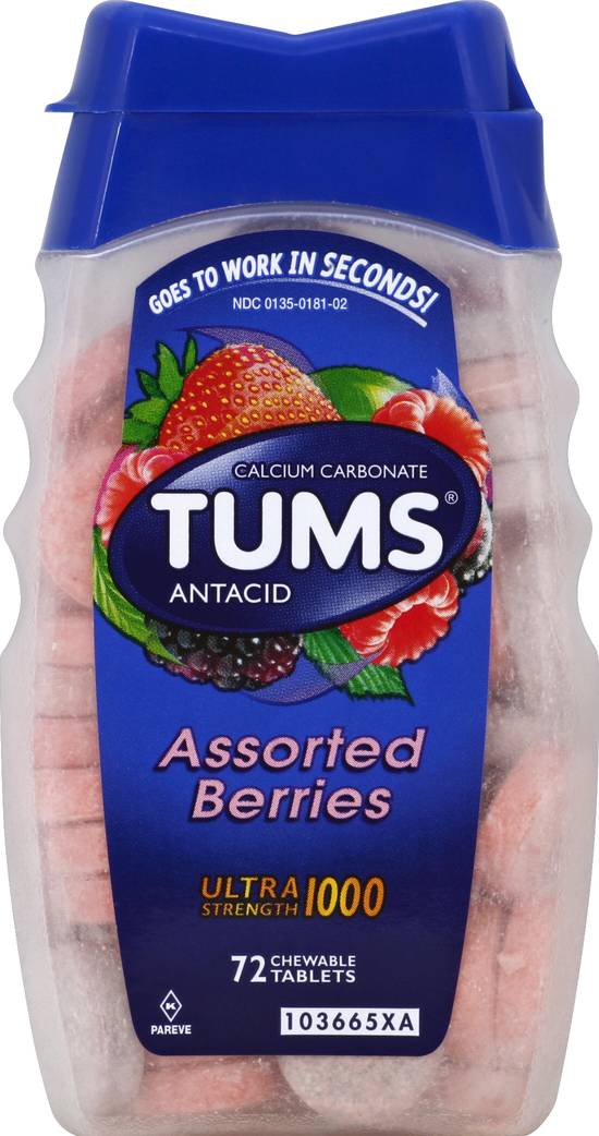 Tums Assorted Berries Chewable Antacid Tablets (72 ct)