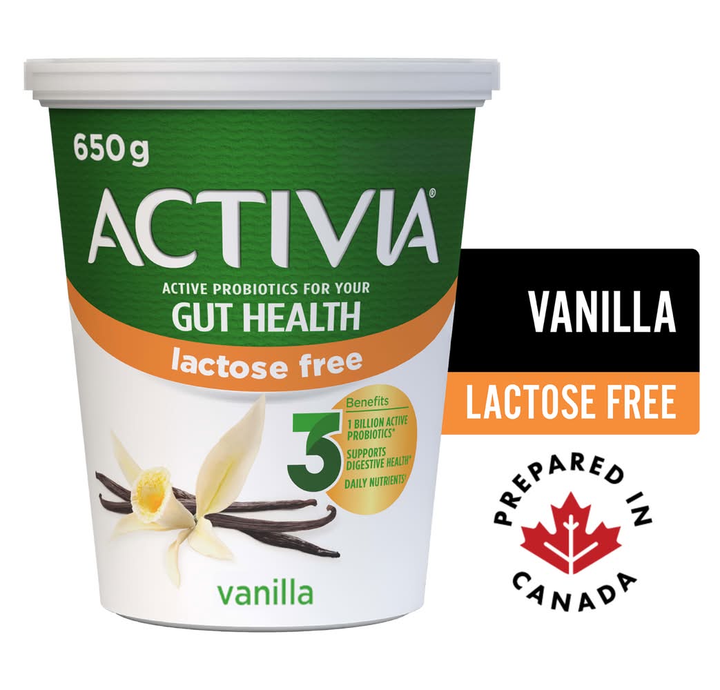 Activia Active Probiotic Gut Health Lactose Free Yogurt, Vanilla (650 g)
