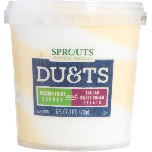 Sprouts Passion Fruit Sorbet And Italian Sweet Cream Gelato Duets