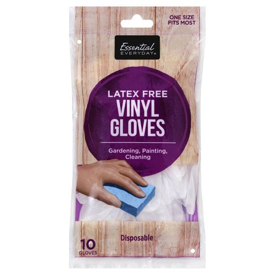 Essential Everyday Latex Free Vinyl Gloves (10 ct)