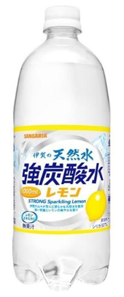 サンガリア 伊賀の天然水 強炭酸水 - レモン (1L)