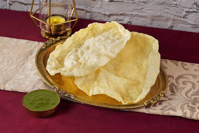 Poppodoms with Mint Chutney